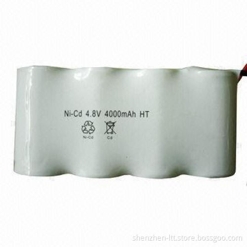 D-sized NiCd 4,000mAh Rechargeable Battery/Pack with 4.8V Voltage